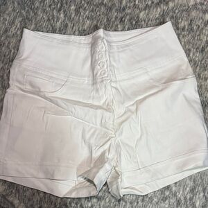 White High-Waisted Women's Shorts